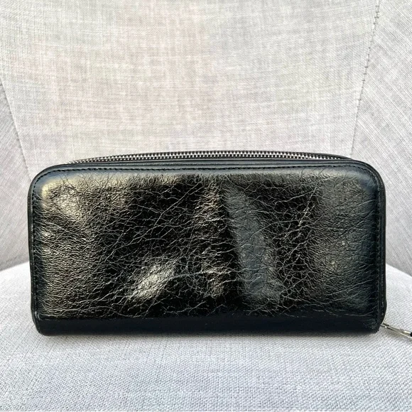 Balenciaga Extra Wide Wallet Clutch Black - Picture 2 of 9